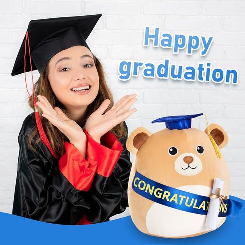 12" Graduation Owl Plush Pillow Cute Stuffed Animal with Cap Soft Sofa Cushion Stretchy Plushy Toy Decors Gifts for Kids in Saudi Arabia