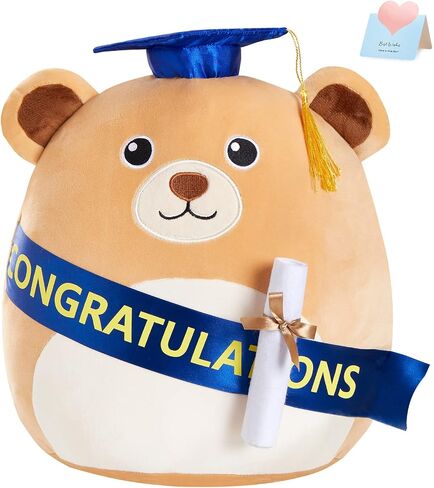 12" Graduation Owl Plush Pillow Cute Stuffed Animal with Cap Soft Sofa Cushion Stretchy Plushy Toy Decors Gifts for Kids in Saudi Arabia