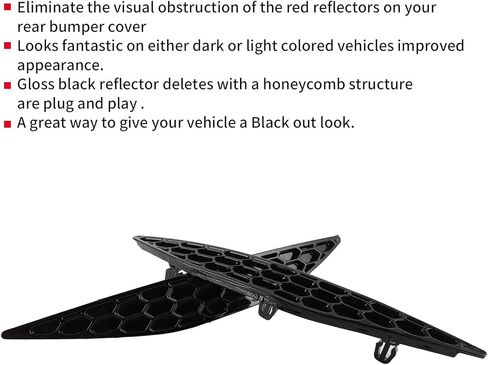 Left and Right Rear Bumper Reflectors, Qiilu 2pcs Rear Bumper Reflector Honeycomb Set Gloss Black Fit For MK7 2013?2016 in Saudi Arabia