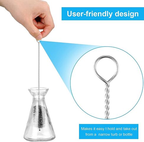 Utoolmart Steel Wire Tube Brush, Stainless Steel Spiral Power Bottle Cleaning Brush Long-Handle Bristle Pipe Cleaning Tool, 2.0-inch Diameter 12-inch Length, 2pcs in Saudi Arabia