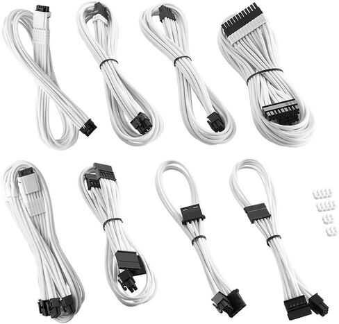 CableMod RT-Series Pro ModMesh الأكمام 12VHPWR StealthSense طقم كابل مزدوج لـ ASUS/Seasonic/Phanteks (أبيض) in Kuwait