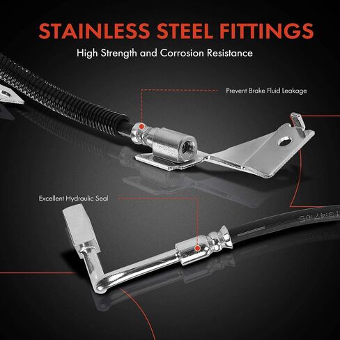 A-Premium Front Passenger Brake Hydraulic Hose Compatible with Select Ford and Lincoln Models - For F-150 1997-2003, For F-150 Heritage 2004, For F-250 1997-1999, Expedition, Blackwood, Navigator in Saudi Arabia