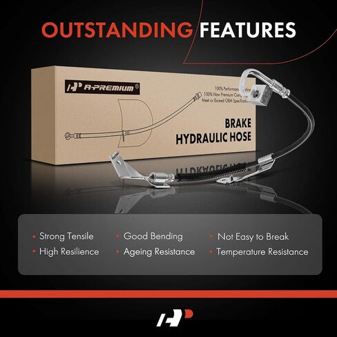A-Premium Front Passenger Brake Hydraulic Hose Compatible with Select Ford and Lincoln Models - For F-150 1997-2003, For F-150 Heritage 2004, For F-250 1997-1999, Expedition, Blackwood, Navigator in Saudi Arabia