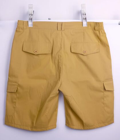 شورت جولف خفيف الوزن للرجال بخصر مطاطي، شورت كاجوال مسطح من الأمام، مقاس كلاسيكي 9 بوصات in Kuwait