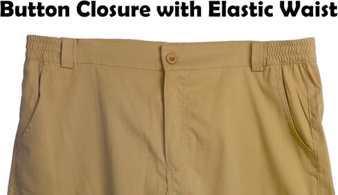 شورت جولف خفيف الوزن للرجال بخصر مطاطي، شورت كاجوال مسطح من الأمام، مقاس كلاسيكي 9 بوصات in Kuwait