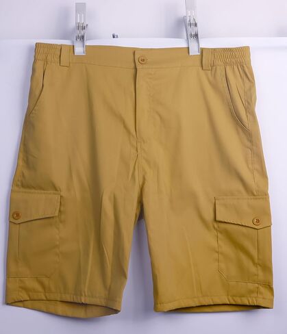 شورت جولف خفيف الوزن للرجال بخصر مطاطي، شورت كاجوال مسطح من الأمام، مقاس كلاسيكي 9 بوصات in Kuwait