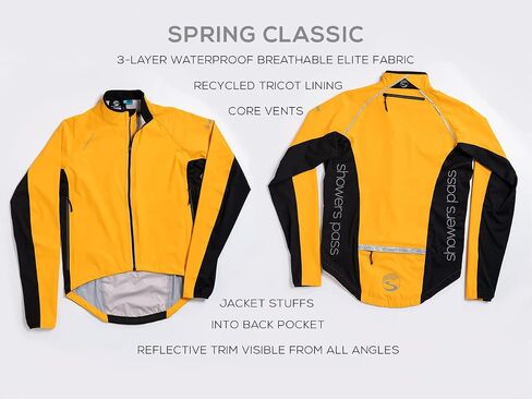 Showers Pass Spring Classic Jacket - Waterproof Lightweight Jacket For Men - Breathable Outdoor Reflective Cycling Jacket in Saudi Arabia