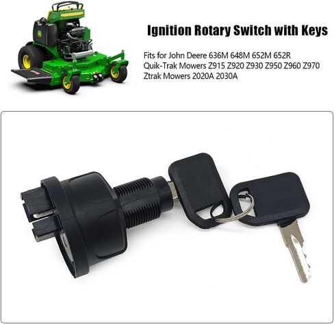 AUC15805 Ignition Rotary Switch Compatible with John Deere Quik-Trak Mowers Ztrak Mowers Ignition Switch with Keys Replace AUC13979 TCA26088 TCA24615 in Kuwait