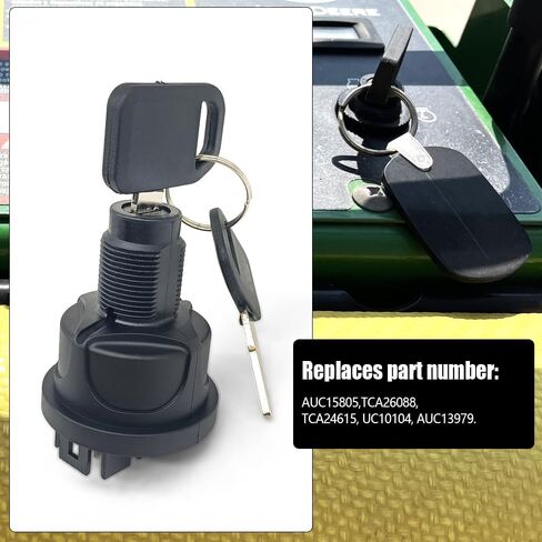 AUC15805 Ignition Rotary Switch Compatible with John Deere Quik-Trak Mowers Ztrak Mowers Ignition Switch with Keys Replace AUC13979 TCA26088 TCA24615 in Kuwait