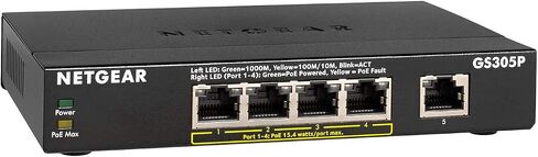 محول شبكة NETGEAR 8-Port Gigabit Ethernet PoE (GS108PP) - محور مزود بـ 8 x PoE+ @ 123W قابل للترقية، سطح المكتب/الحامل، وحماية ProSAFE مدى الحياة in Kuwait