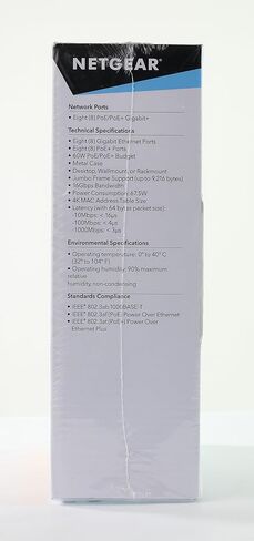 محول شبكة NETGEAR 8-Port Gigabit Ethernet PoE (GS108PP) - محور مزود بـ 8 x PoE+ @ 123W قابل للترقية، سطح المكتب/الحامل، وحماية ProSAFE مدى الحياة in Kuwait
