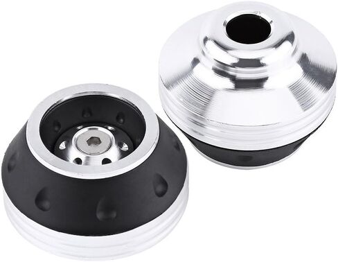 Fork Frame Sliders, Motorcycles Front Rear Forks Wheel Anti Crash Pad Protector CNC Aluminium Alloy Motorbike Slid Falling Protection Universal Protective Caps for Moped Scooters 1 Pair Sliver in Saudi Arabia