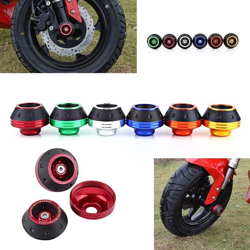 Fork Frame Sliders, Motorcycles Front Rear Forks Wheel Anti Crash Pad Protector CNC Aluminium Alloy Motorbike Slid Falling Protection Universal Protective Caps for Moped Scooters 1 Pair Sliver in Saudi Arabia