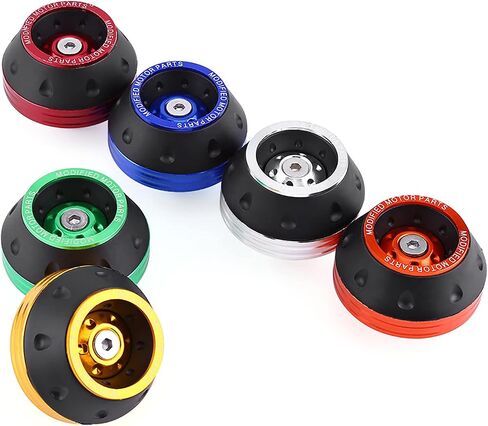 Fork Frame Sliders, Motorcycles Front Rear Forks Wheel Anti Crash Pad Protector CNC Aluminium Alloy Motorbike Slid Falling Protection Universal Protective Caps for Moped Scooters 1 Pair Sliver in Saudi Arabia