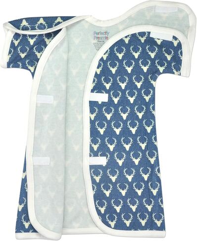 Boy's & Girl's Open-Shoulder Short-Sleeve Ultra Soft PICU Gown - PICU Friendly - 0-3 Months in Saudi Arabia