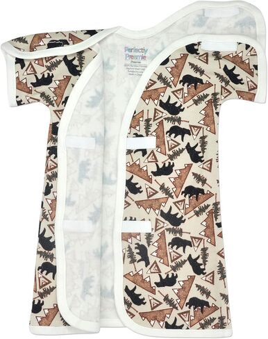 Boy's & Girl's Open-Shoulder Short-Sleeve Ultra Soft PICU Gown - PICU Friendly - 0-3 Months in Saudi Arabia