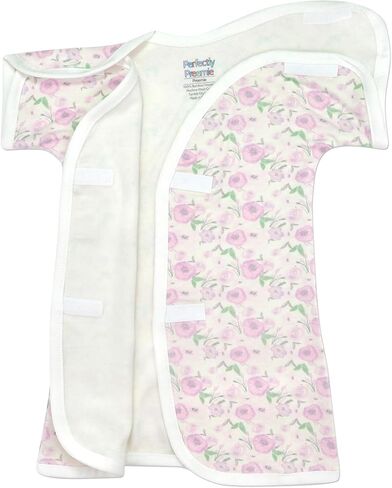 Boy's & Girl's Open-Shoulder Short-Sleeve Ultra Soft PICU Gown - PICU Friendly - 0-3 Months in Saudi Arabia
