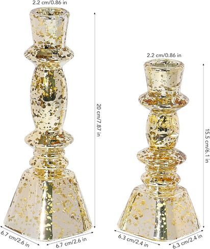 Glass Candlestick Holders Set of 3,Mercury Silver Taper Candle Holders for Table Centerpiece, Home Decorations, Wedding and Party in Saudi Arabia