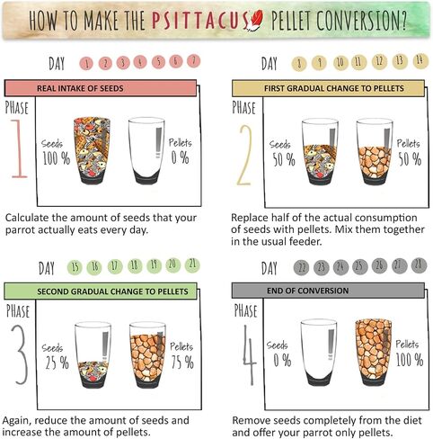 Psittacus High Protein 6.6 lb | Complete Pellet Diet for Amazons, Cockatoos and Ringneck Parrot | Premium Food for Birds, 100% no-GMO in Saudi Arabia