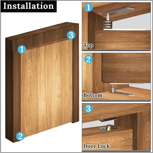 مفصلات محورية للباب، مفصلات باب مخفية من الفولاذ المقاوم للصدأ، أجهزة باب محورية شديدة التحمل مع كرة باب تزن 300 رطل كحد أقصى، أبواب خشبية، خزانة كتب، باب سري، دوران 360 درجة in Kuwait