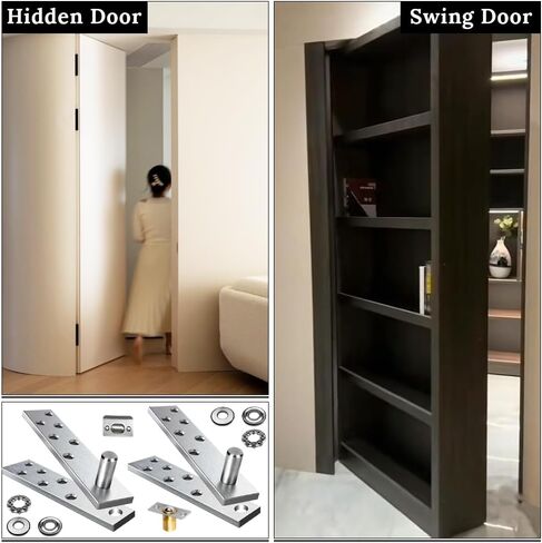 مفصلات محورية للباب، مفصلات باب مخفية من الفولاذ المقاوم للصدأ، أجهزة باب محورية شديدة التحمل مع كرة باب تزن 300 رطل كحد أقصى، أبواب خشبية، خزانة كتب، باب سري، دوران 360 درجة in Kuwait