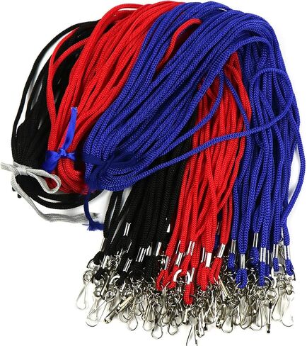 Black Lanyards Bulk Lanyards Premium Cruise Lanyard Nylon Badge Lanyards with Swivel J Hook Perfect for ID Name Badge Holder Office, Kids, Teachers (Black, 50 Pack) in Kuwait