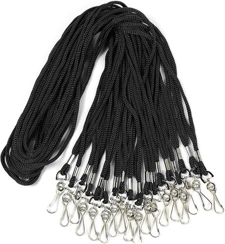 Black Lanyards Bulk Lanyards Premium Cruise Lanyard Nylon Badge Lanyards with Swivel J Hook Perfect for ID Name Badge Holder Office, Kids, Teachers (Black, 50 Pack) in Saudi Arabia