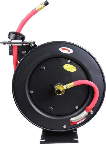 MaxWorks 80722 25ft Auto Rewind Retractable Reel with 3/8" x 25' Long Air Hose with Brass Fittings in Saudi Arabia