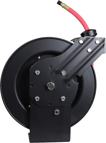 MaxWorks 80722 25ft Auto Rewind Retractable Reel with 3/8" x 25' Long Air Hose with Brass Fittings in Saudi Arabia