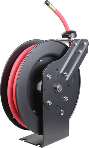 MaxWorks 80722 25ft Auto Rewind Retractable Reel with 3/8" x 25' Long Air Hose with Brass Fittings in Saudi Arabia