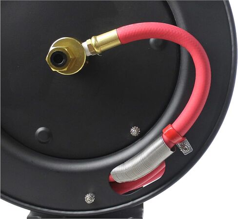 MaxWorks 80722 25ft Auto Rewind Retractable Reel with 3/8" x 25' Long Air Hose with Brass Fittings in Saudi Arabia