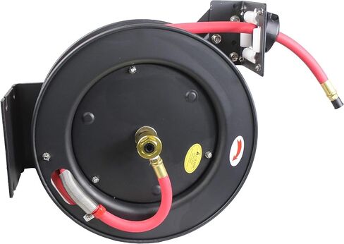 MaxWorks 80722 25ft Auto Rewind Retractable Reel with 3/8" x 25' Long Air Hose with Brass Fittings in Saudi Arabia