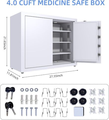 6.6 Cubic Feet, fireproof safe for home, for Medications, Jewelry, Cash, Documents. All-Steel Double-Door Personal safe. Digital Keypad Fireproof Safe with Keys & Pass Code. in Saudi Arabia