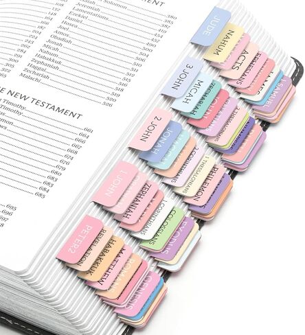10 Pack Bible Tabs for Women and Men, Large Print Bible Tabs for Women Study Bible, 39 Old Testaments, 27 New Testaments and 9 Blank Tabs per Set, Easy to Apply Bible Tabs for Kids in Saudi Arabia
