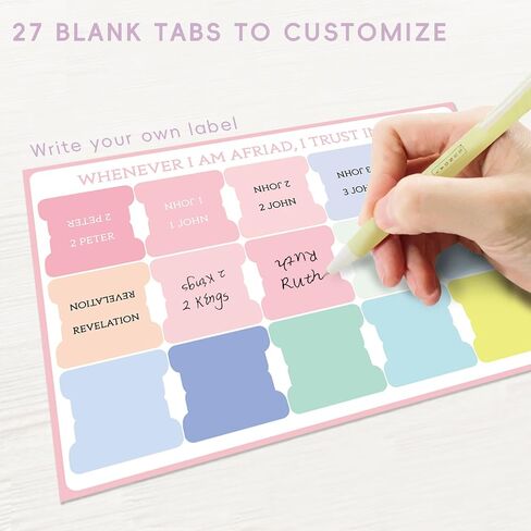 10 Pack Bible Tabs for Women and Men, Large Print Bible Tabs for Women Study Bible, 39 Old Testaments, 27 New Testaments and 9 Blank Tabs per Set, Easy to Apply Bible Tabs for Kids in Saudi Arabia