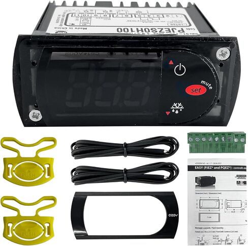 PJEZS0H100 ترموستات درجة الحرارة مع مسبار الاستشعار، 115 فولت، مجموعة ترموستات درجة الحرارة الكاملة المتوافقة مع كاريل وجميع أنواع الثلاجة (أسود) in Kuwait