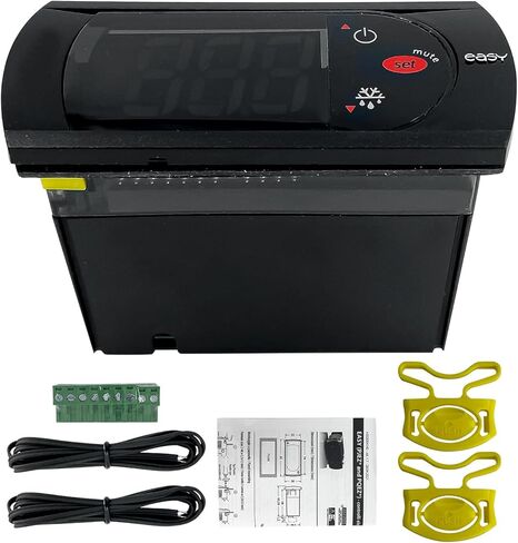 PJEZS0H100 ترموستات درجة الحرارة مع مسبار الاستشعار، 115 فولت، مجموعة ترموستات درجة الحرارة الكاملة المتوافقة مع كاريل وجميع أنواع الثلاجة (أسود) in Kuwait