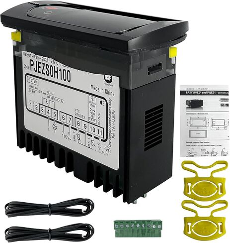 PJEZS0H100 ترموستات درجة الحرارة مع مسبار الاستشعار، 115 فولت، مجموعة ترموستات درجة الحرارة الكاملة المتوافقة مع كاريل وجميع أنواع الثلاجة (أسود) in Kuwait