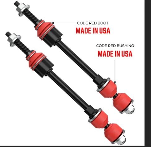 6 PC Front Sway Bar Link Kit + Code Red Extreme Bracket/Bushing Kit FITS Ram 1500 2WD 2002-2010, Ram 2500 3500 2WD 2003-2011, Bushings Made In USA K7400 K7353 in Saudi Arabia