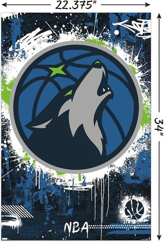 Trends International NBA Minnesota Timberwolves - Maximalist Logo 23 Wall Poster in Saudi Arabia