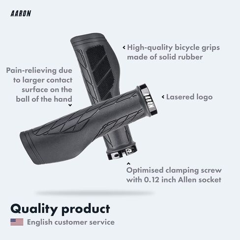 AARON FIT Handlebar Grips with Gel Cushioning, Sporty Handlebar Grips Made from Non-Slip Rubber, Lock-On Handlebar Grips for E-Bikes, Mountain Bikes, Cross Bikes, Fixie Bikes in Saudi Arabia
