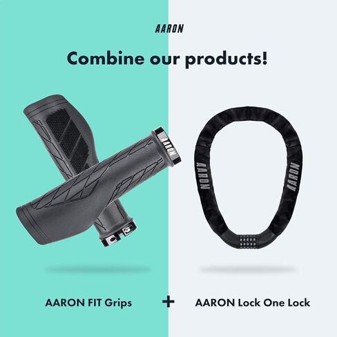 AARON FIT Handlebar Grips with Gel Cushioning, Sporty Handlebar Grips Made from Non-Slip Rubber, Lock-On Handlebar Grips for E-Bikes, Mountain Bikes, Cross Bikes, Fixie Bikes in Saudi Arabia
