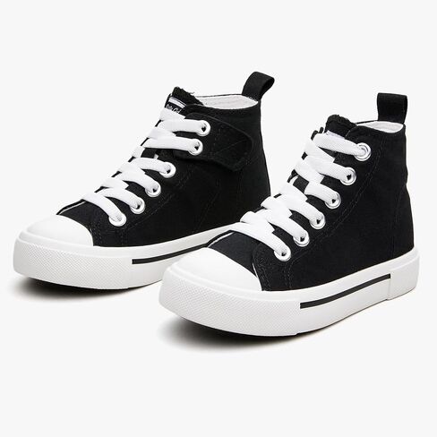 Girls and Boys Canvas Mid-Top Sneakers with Elastic Closure and Comfort Insole in Saudi Arabia