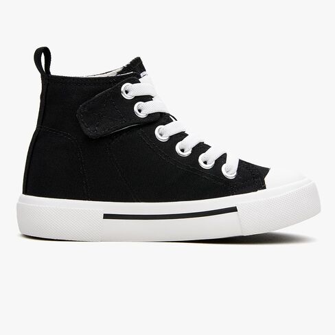 Girls and Boys Canvas Mid-Top Sneakers with Elastic Closure and Comfort Insole in Saudi Arabia