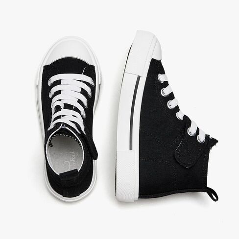 Girls and Boys Canvas Mid-Top Sneakers with Elastic Closure and Comfort Insole in Saudi Arabia