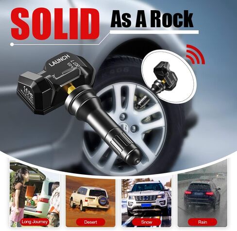 إطلاق أجهزة استشعار TPMS LTR-03، الإصدار المحدث. مستشعر LTR-01 TPMS (315 ميجا هرتز + 433 ميجا هرتز) نظام مراقبة ضغط الإطارات RF التردد المزدوج، أداة إعادة تعلم برمجة TPMS لـ ATEQ / CRT5011E، صمام مطاطي (4 عبوات) in Kuwait