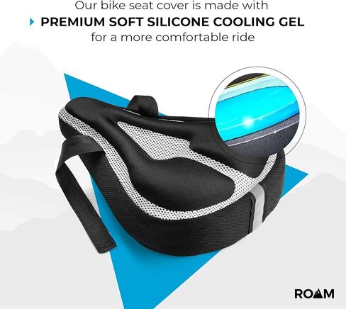 وسادة مقعد الدراجة Roam - غطاء جل مبطن مريح للدراجة، متوافق مع Peloton أو Mountain أو Road أو Cruiser أو التمرين أو الدوران أو الدراجات الثابتة - غطاء سرج للرجال والنساء البالغين in Kuwait