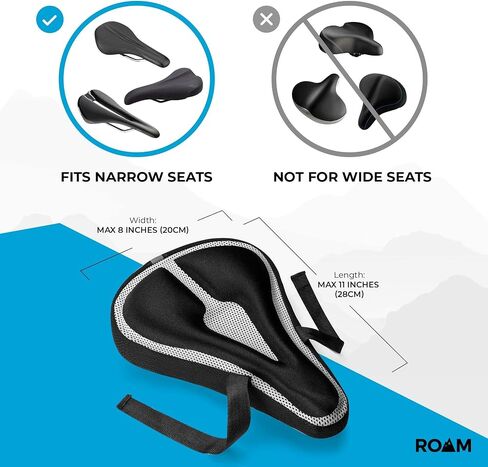 وسادة مقعد الدراجة Roam - غطاء جل مبطن مريح للدراجة، متوافق مع Peloton أو Mountain أو Road أو Cruiser أو التمرين أو الدوران أو الدراجات الثابتة - غطاء سرج للرجال والنساء البالغين in Kuwait