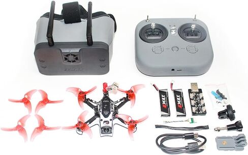 EMAX Tinyhawk 3 Freestyle PLUS+ RTF Kit جاهزة للطيران التناظرية FPV Drone Mini Racing Quadcopter إطار متين من ألياف الكربون مع وحدة تحكم ونظارات واقية للمبتدئين in Kuwait