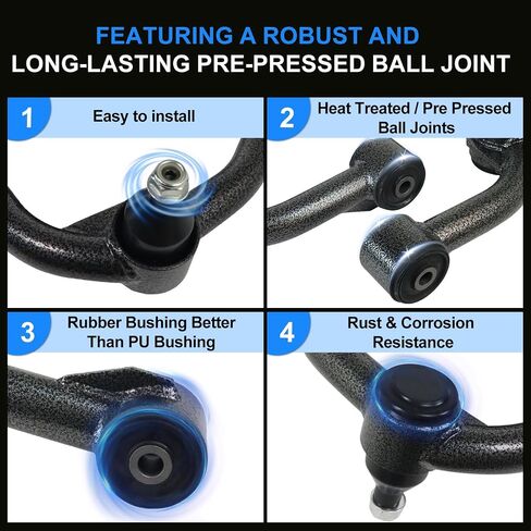 Front Upper Control Arms for 2-4" Lift, Suitable for 2004-2020 F150 4X4, for 2009-2020 F150 2WD Adjustable Control Arms with Ball Joint Marble Style Tubular Ball Joint Kit in Saudi Arabia